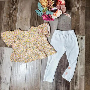 Jessica Simpson & Doe a Dear Boho Floral Toddler Girl Outfit Size 24m 2T NWOT